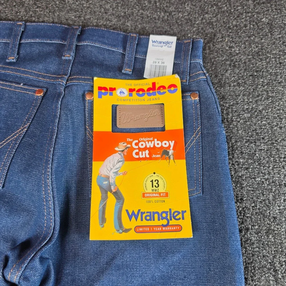 Wrangler Cowboy Cut Jeans Indigo Blue Mens 28x36 13MWZ Original Fit Denim NEW